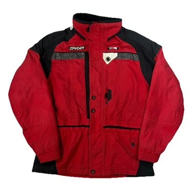 Vintage Spyder XT Jacket Mens XL Red Black Web Print Snowboard Ski Winter Zip Up - Image 1 of 4
