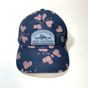 Patagonia Surf Activism Protect Your Peaks Label Hat Cap Blue Floral Strapback - Picture 1 of 12