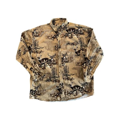 Rugged Earth Outfitters Deer Camo Button Up Shirt Men XL Hunting Outdoors Cotton - Image 1 of 4