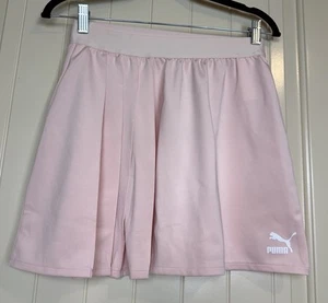 Puma Classics pink pleated asymmetric athletic athleisure skirt sz M NWT $40 - Picture 1 of 6