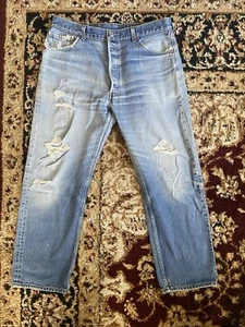 Vintage Levi's Mens 501xx Jeans Size 38 x 32 Light  Wash Denim Actual 35x29 - Picture 1 of 14