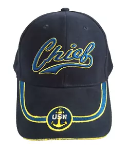 US Navy Chief Hat Cap Says Initiated and Proud on Back US Navy Hat - Picture 1 of 9
