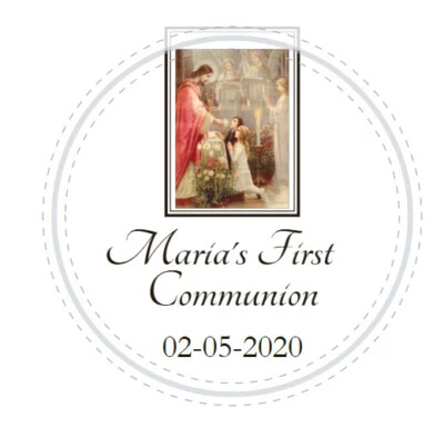 HOLY COMMUNION PRIMERA COMUNION RECUERDOS STICKERS DIFFERENT SIZES LABELS - Image 1 of 4