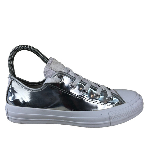 Sneaker da ginnastica Converse All Star Chuck Taylor argento in pelle donna UK 3 euro 35