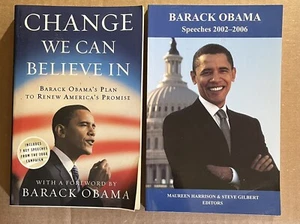 LOT OF 2 BARACK OBAMA trade paperbacks SPEECHES + CHANGE WE CAN BELIEVE IN - Picture 1 of 3