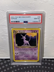Pokemon Espeon 20/75 Non Holo Neo Discovery PSA 10 Gem Mint English Eeveelution - Picture 1 of 2