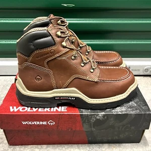 NEW Wolverine Raider DuraShock HD 6” Inch Safety Toe Leather Boot brown Sz 9 M - Picture 1 of 10