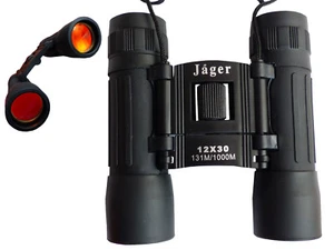 Jäger Fernglas Klappbar schwarz 12x30 Fernrohr Feldstecher Binocolo binoculars - Bild 1 von 3