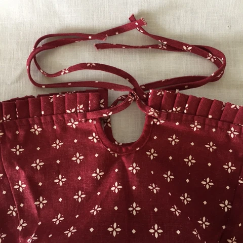 NIP Longaberger 1994 Traditional Red Over Edge Liner Spring Mini Chore Basket US Cover