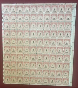 US Scott J93 5c.Postage Due Sheet of 100 Mint NH Shiny Gum TR335306 - Picture 1 of 1