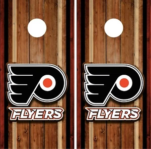 Philadelphia Flyers Cornhole Board Vinilo Adhesivo Calcomanía Recubrimiento Envoltura Decoración VZ763 - Imagen 1 de 2