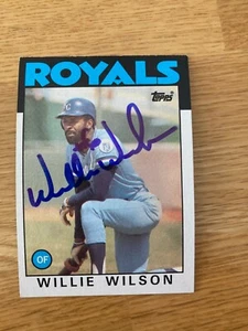 Kansas City Royals Willie Wilson 1986 Topps signed card - Picture 1 of 1