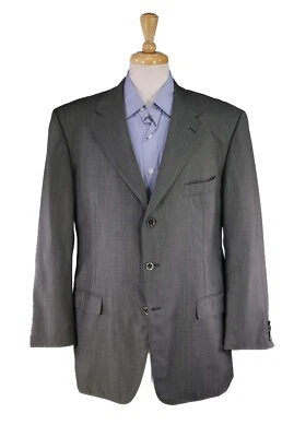 Blazer Abrigo Deportivo Lanvin Gris Azul Tejido 3-Btn Medio Forrado Lana 42R Hecho en Italia Foto 1 de 4