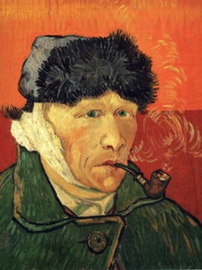Autorretrato oreja vendada con pipa de Vincent van Gogh Giclee estampado envío gratuito - Imagen 1 de 3