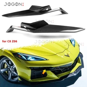 ZR1 Real Carbon Front Bumper Vent Trim Spoiler Insert For C8 Corvette Z06 2023+ - Picture 1 of 15