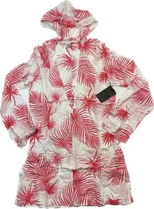Hurley Hana Hooded Cover Up Lightweight Pink White Women's Size Medium - Picture 1 of 8