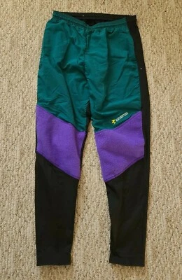 EUC Blackbottoms Women's Fleece Nylon Cycling Pants Tights Green Large Made USA - Image 1 of 4