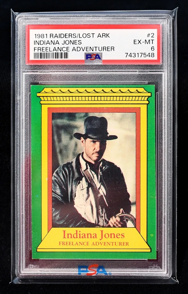 1981 Topps Raiders of the Lost Ark #2 Indiana Jones Freelance Adventurer - PSA 6 - Image 1 of 1