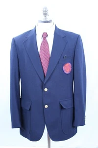 Navy Blue Blazer Jacket Sport Coat Syracuse University Patch Gold Buttons 42R - Picture 1 of 11