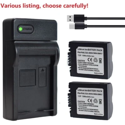 Battery CGA-S006E/CGR-S006/DMW-BMA7 or Charger For Panasonic DMC-FZ7 FZ18 FZ50 - Photo 1/4