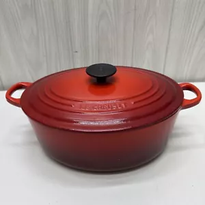 Horno holandés Le Creuset, # 29, 5 cuartos, rojo, hierro fundido, esmalte, ovalado, francés - Imagen 1 de 24