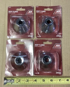 Ace Deep Flange 40357 For 1/2” Pipe Chrome Metal Lot Of 4 Free Shipping - Picture 1 of 5