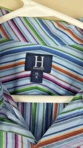 VNT Tommy Hilfiger Light Blue Multi Color Striped Mens L/S Button Down Shirt 16 - Picture 1 of 6