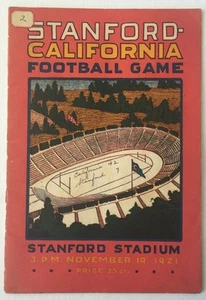 Programa de fútbol americano universitario Cal vs Stanford 1921 - Imagen 1 de 6