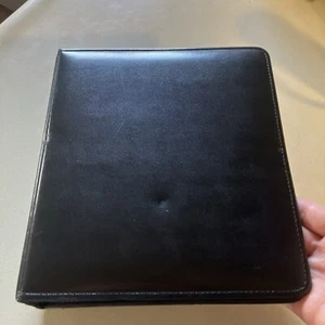 Franklin Quest Black L Classic Planner 7-ring Binder Folding No Zipper - Picture 1 of 10