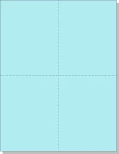 8-1/2" x 11" Laser/Inkjet Postcards 4 Per Page, 250 Sheets/1000 Cards (Blue) - Picture 1 of 4