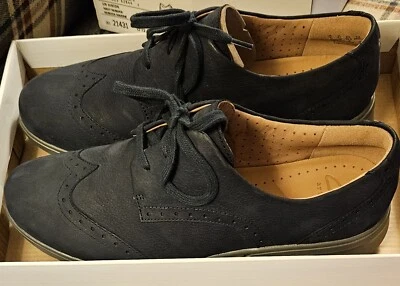 NUEVO Oxford para mujer Clarks Un Hinton de gamuza azul marino 8,5 M sin estructura  Foto 1 de 4