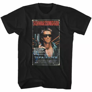 La película de Terminator llevaba el póster de cinta VHS de los 80 45 camisetas de hombre de diapositiva larga - Imagen 1 de 3