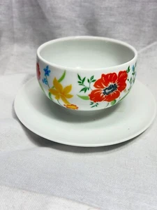 Heinrich Primavera Germany Gravy Boat Attached Underplate Round - Picture 1 of 5