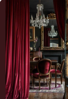 "Luxurious Red Drapes – Villa-Style Elegance for Your Home Free Delivery - Image 1 of 4