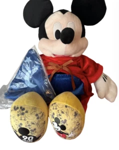 Disney Mickey Sorcerer 90th Anniversary Medium Plush New without Tag - Picture 1 of 3