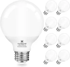 Vanity Light Bulb 5000K Daylight 8 Pack G25 LED Globe Light Bulb for Bathroom Va - Picture 1 of 12