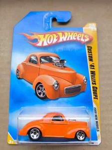 Hot Wheels LONG CARD 2008 HW CUSTOM 41 WILLYS COUPE ORANGE 025/190 - Picture 1 of 1