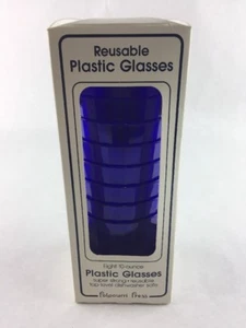 Vintage Potpourri Press Reusable Plastic Glasses Blue from 1986 NIB - Picture 1 of 6