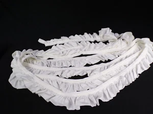 New Vintage Curtain Pillow Trim Pregathered Ruffle Sewn On Bias Tape Cotton L25 - Picture 1 of 6