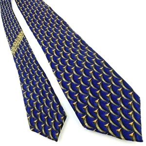 Corbata de cuello de seda para hombre JZ RICHARDS 62" largo 4" azul diseño geométrico no. 3815-3 - Imagen 1 de 4