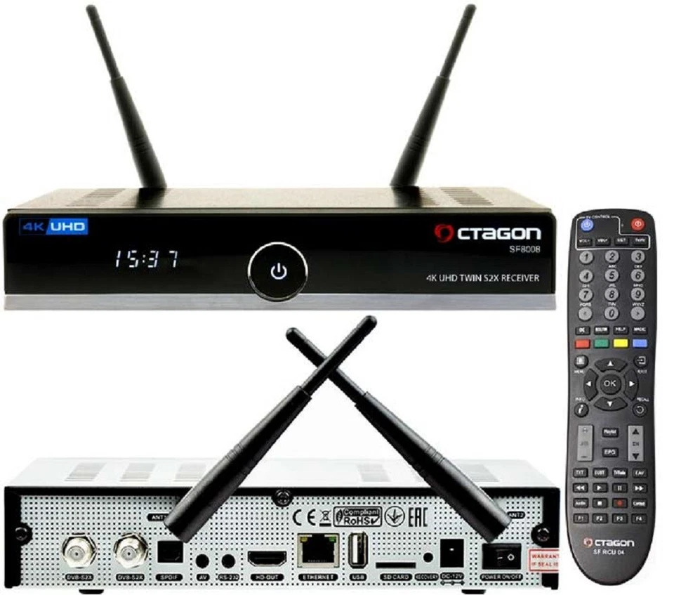 Decoder Octagon  SF8008 SUPREME 4K Combo DVB-S2XT2 Linux  Configurato OpenAtv - Immagine 1 di 4