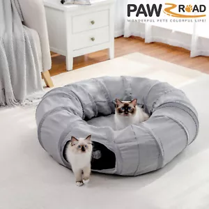 Katzentunnel Dount Spieltunnel Faltbar Katzenspielzeug mit Katzenbett und Ball - Bild 1 von 12