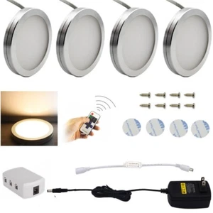 3/4/6 PCS LED Under Cabinet Light 12 LEDs Remote Control Dimmable Kitchen Lights - Picture 1 of 10