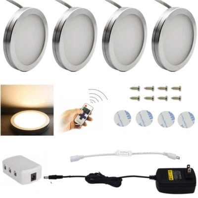 3/4/6 PCS LED Under Cabinet Light 12 LEDs Remote Control Dimmable Kitchen Lights - Image 1 of 4
