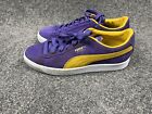Puma Suede Casual Shoes Mens US 7 Purple Yellow Unisex Walking UK6 Ladies