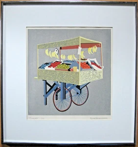 Serigrafía Anita Gronendahl (1941-1994) Edición "Carrito" de 43 Enmarcado - Imagen 1 de 7