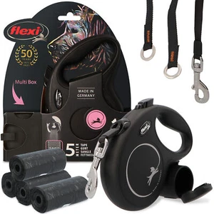 Einziehbare Hundeleine AutomatikRollleine L 50kg 5m Spender 80x Hundekotbeutel - Bild 1 von 5