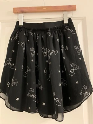 Falda estampado gato y vino Aritzia Talula talla pequeña excelente estado Foto 1 de 4