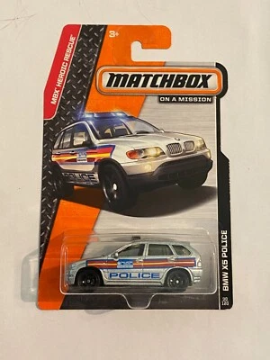 2013 MATCHBOX MBX HEROIC RESCUE BMW X5 POLICE SILVER 90/120 - Image 1 of 4