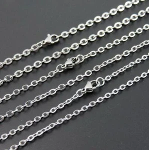 one dozen 12pcs Bulk 1.5mm 18'' Stainless steel Joint Oval Chain Women necklace - Picture 1 of 5